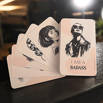 I AM A BADASS Affirmation Cards – 51 Empowering Daily Quotes for Women – Self Love, Confidence & Motivation – Personalized Gift Box Option – Inspirational Cards for Mindset & Positivity